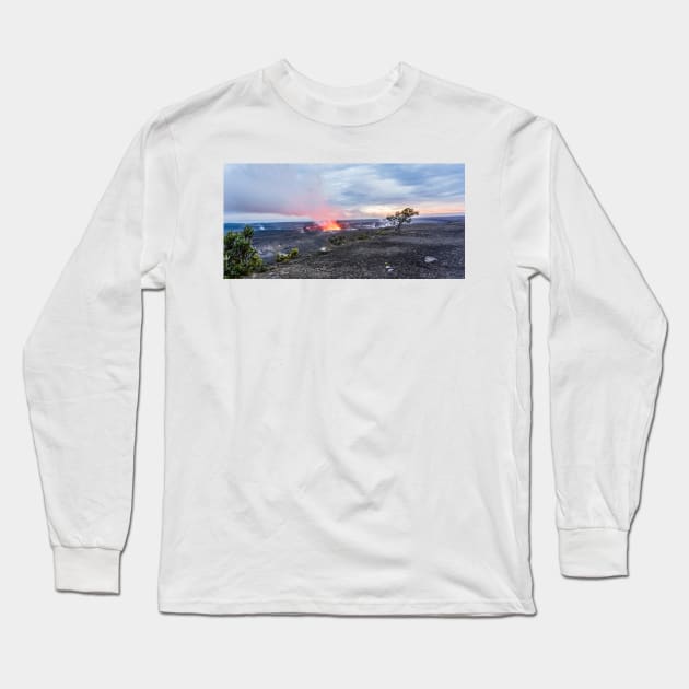 big island of Hawaii volcano Long Sleeve T-Shirt by KensLensDesigns